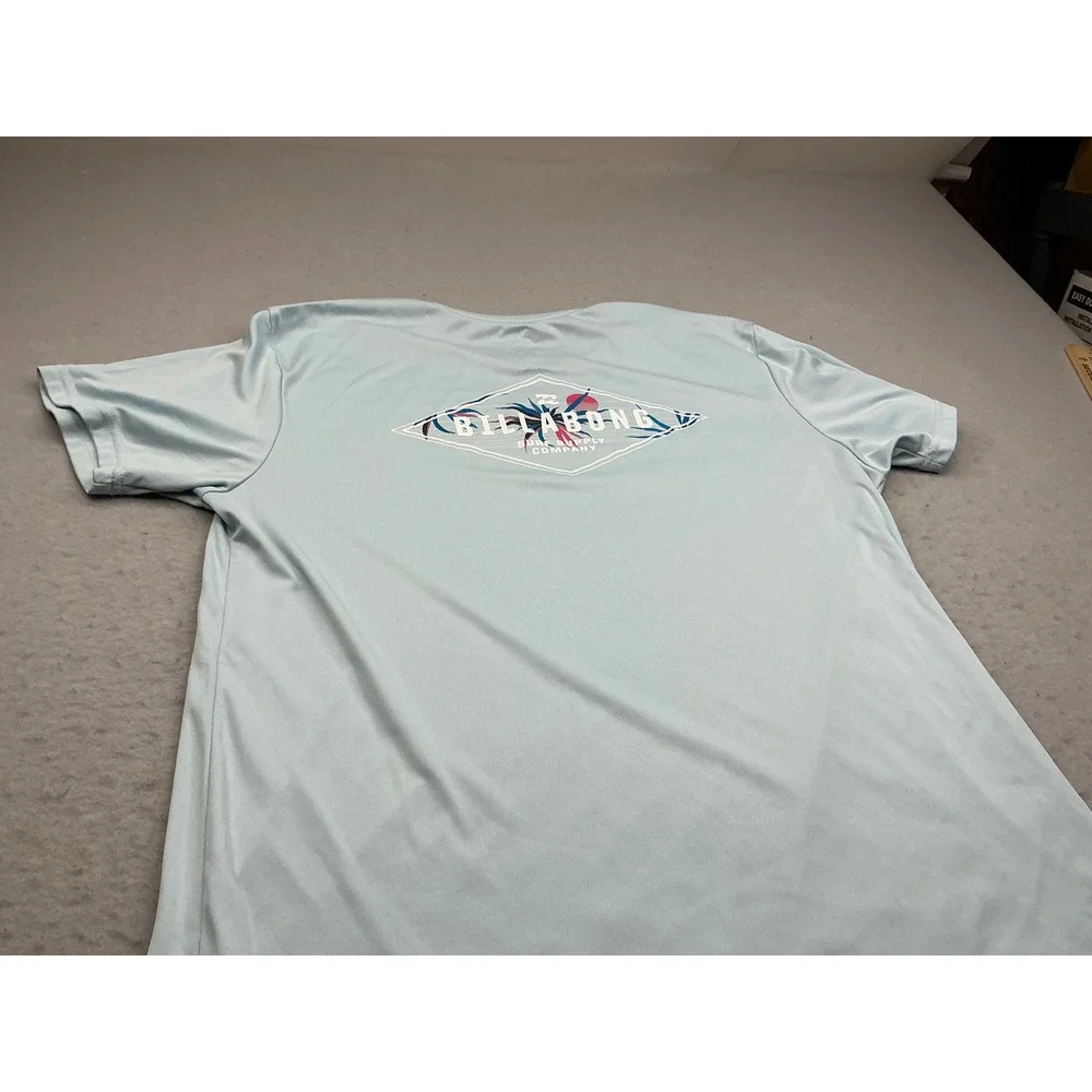 Billabong Surf Rash Guard UPF 50+ Sun Protection Large Light Blue M4172BSS